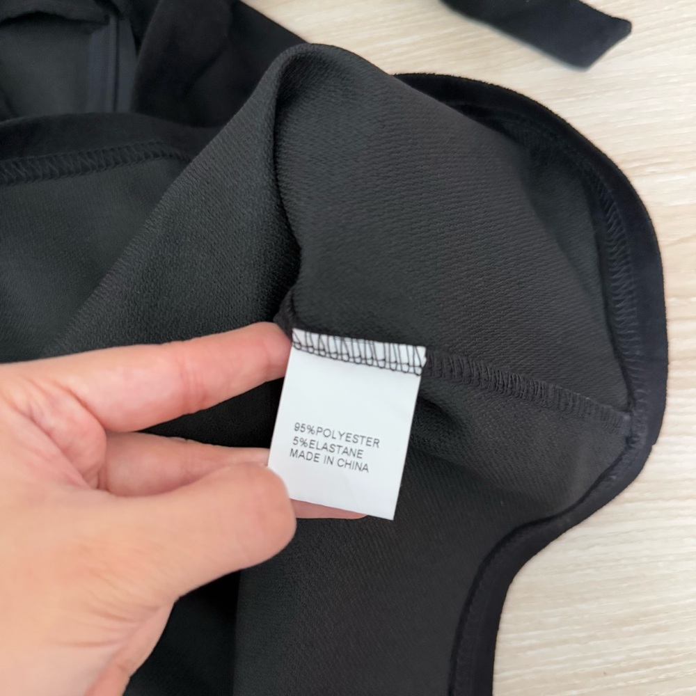 Simplee Medium NEW Black Mini Skirt Slit Cut Side Tie - Picture 6 of 10